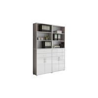 AKTENSCHRANK 168,8/227,2/33 cm  - Weiß Hochglanz/Grau, MODERN, Holzwerkstoff (168,8/227,2/33cm) - MID.YOU