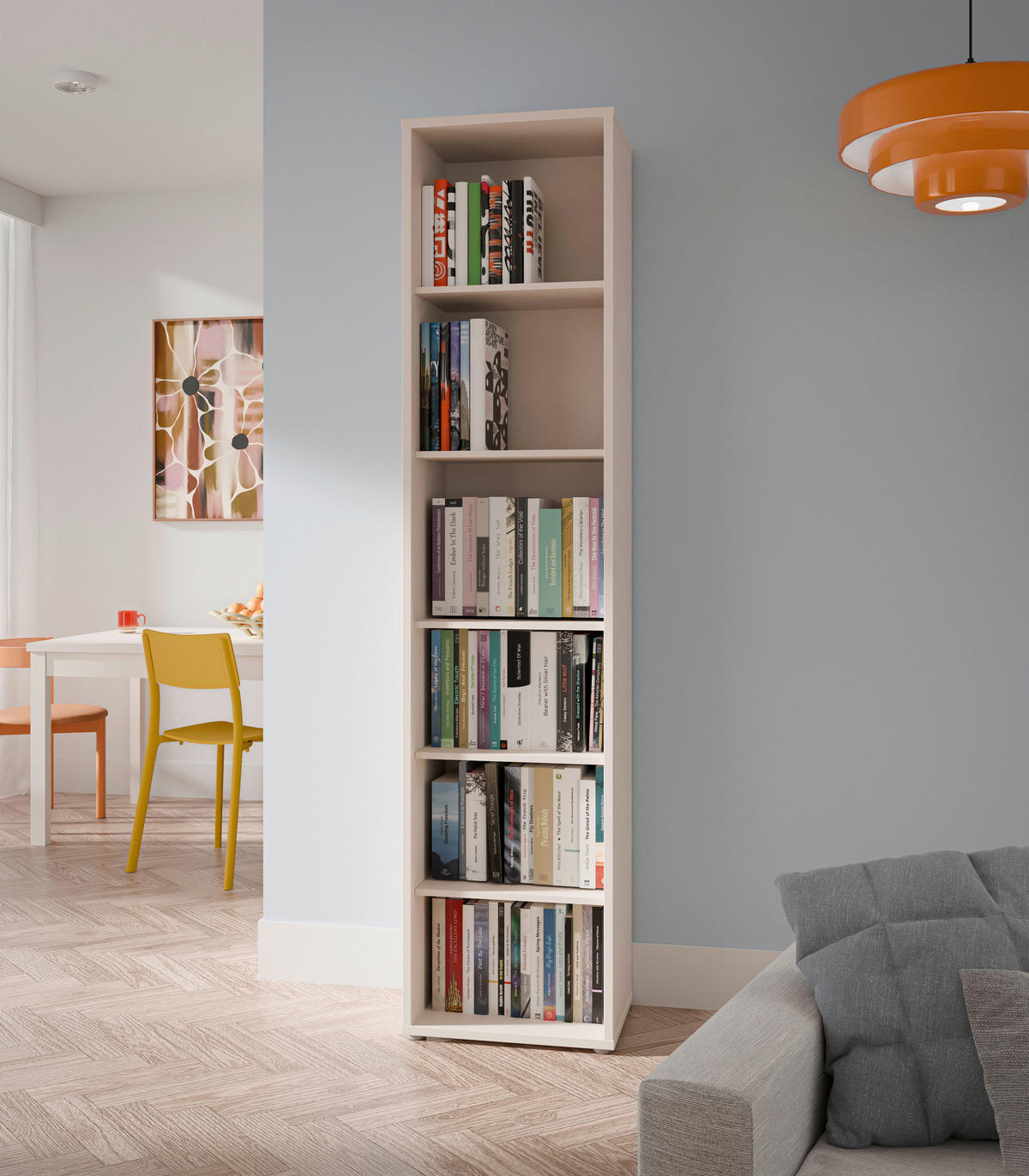 VITRINA, peščene barve - peščene barve, Moderno, leseni material (49,8/214,3/34,9cm) - Carryhome