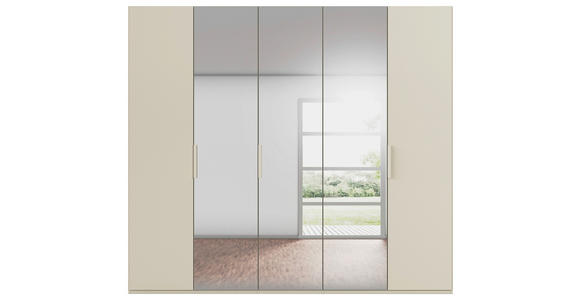 DREHTÜRENSCHRANK 251/223/61 cm,  in Champagner, 5-türig  - Champagner, Basics, Glas/Holzwerkstoff (251/223/61cm) - Novel