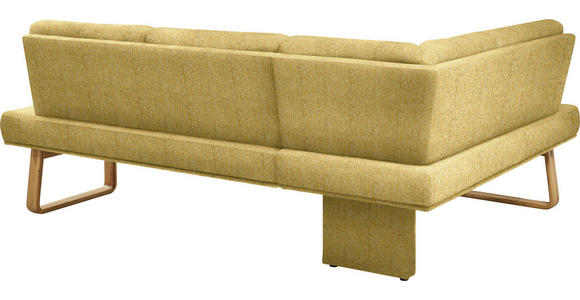 ECKBANK 174/280 cm  in Gelb, Eichefarben  - Eichefarben/Gelb, Design, Holz/Textil (174/280cm) - Dieter Knoll