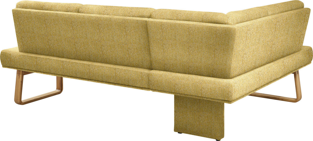 ECKBANK 174/280 cm  in Gelb, Eichefarben  - Eichefarben/Gelb, Design, Holz/Textil (174/280cm) - Dieter Knoll