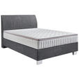 BOXSPRINGBETT 140/200 cm in Anthrazit - Chromfarben/Anthrazit, KONVENTIONELL, Kunststoff/Textil (140/200cm) - Hom`in