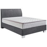 BOXSPRINGBETT 140/200 cm  in Anthrazit  - Chromfarben/Anthrazit, KONVENTIONELL, Kunststoff/Textil (140/200cm) - Hom`in
