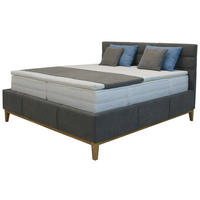 KÁRPITOZOTT ÁGY 160/200 cm  antracit  - antracit, Basics, műanyag/textil (160/200cm) - Carryhome
