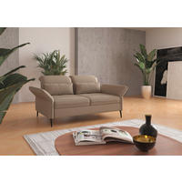 2,5-SITZER in Flachgewebe Taupe  - Taupe/Schwarz, Konventionell, Textil/Metall (189/92/123cm) - Sit & More
