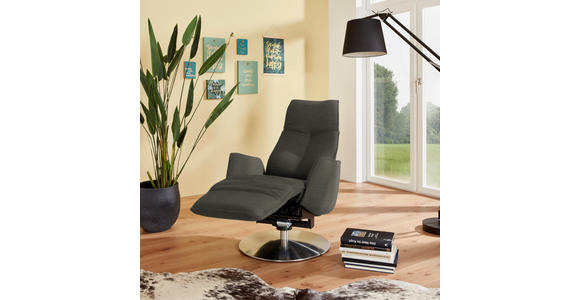 RELAXSESSEL in Textil Graubraun  - Anthrazit/Graubraun, Design, Textil/Metall (71/114/84cm) - Johann Jakob
