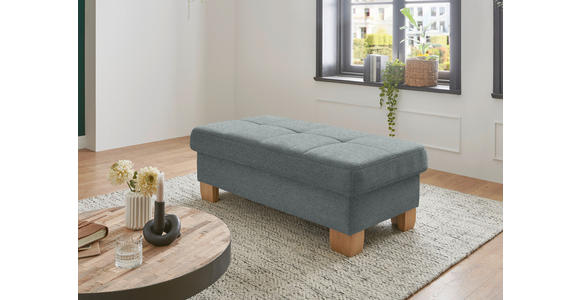 ECKSOFA in Flachgewebe Hellgrau  - Wildeiche/Hellgrau, Natur, Holz/Textil (301/243cm) - Voleo