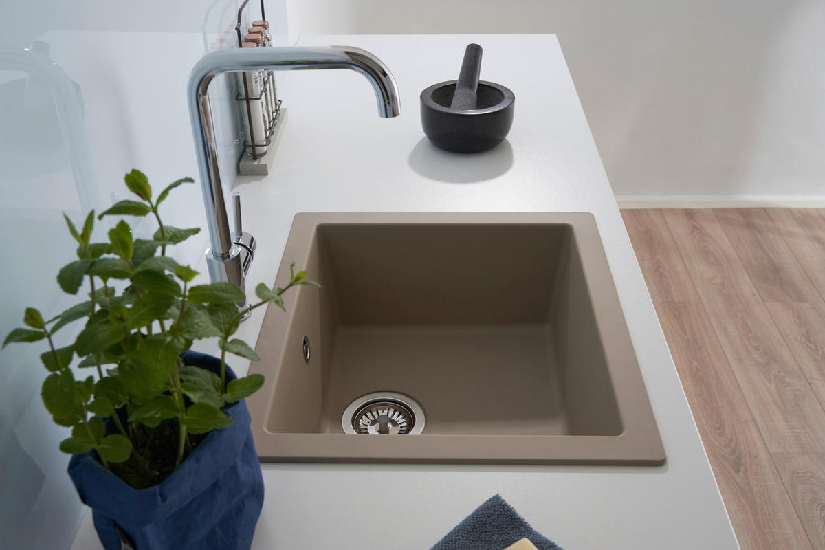 SPÜLE 1712OHIO50X44B  - Beige, Trend, Glas/Kunststoff (50/19/44cm) - Respekta