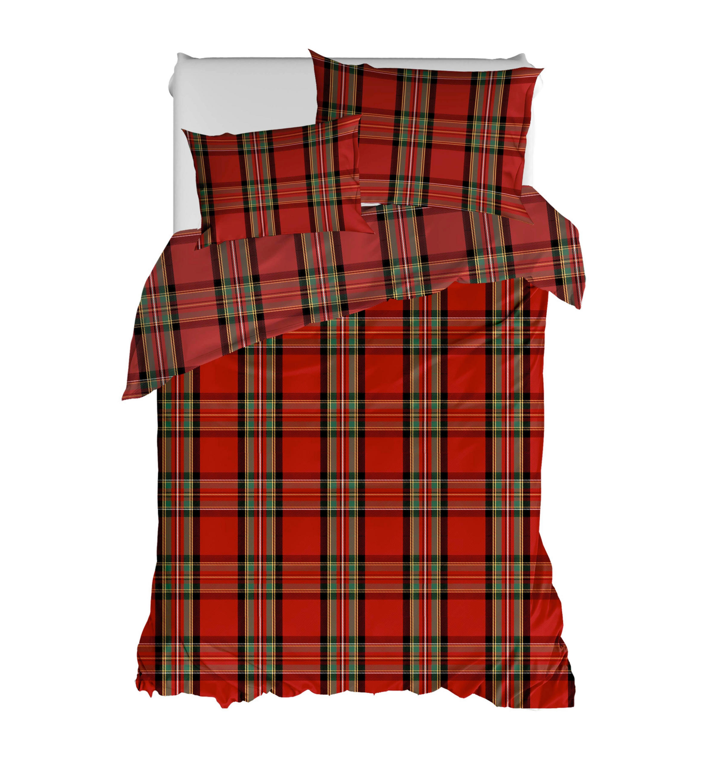 ÁGYNEMŰHUZAT-GARNITÚRA  - piros/zöld, Basics, textil (140/200cm)