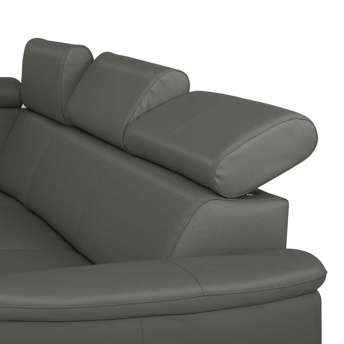 WOHNLANDSCHAFT  in Kombination Echtleder/Lederlook Anthrazit  - Anthrazit, Leder/Metall (211/262cm) - Celina Home