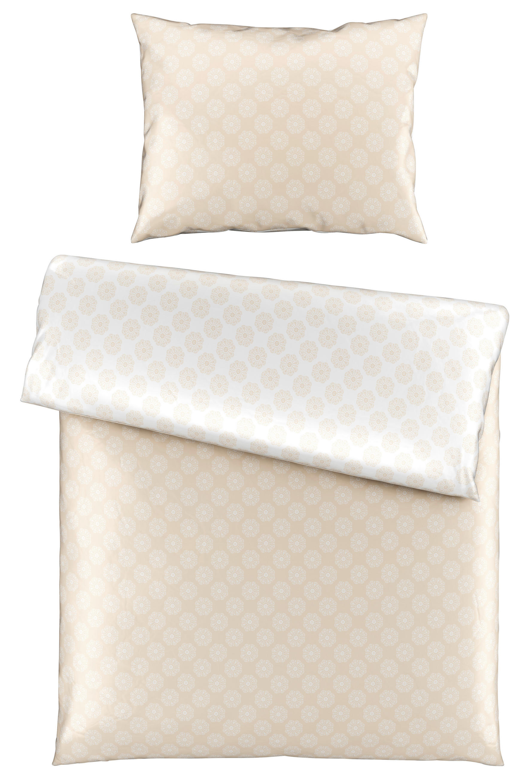 OBOJSTRANNÁ POSTEĽNÁ BIELIZEŇ, satén, béžová, 140/200 cm - béžová, Konventionell, textil (140/200cm) - Esposa