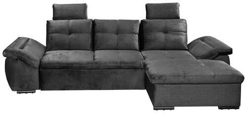 ECKSOFA in Mikrovelours Schwarz  - Schwarz, Konventionell, Kunststoff/Textil (275/170cm) - Carryhome