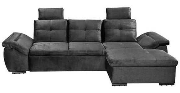 ECKSOFA in Mikrovelours Schwarz - Schwarz, KONVENTIONELL, Kunststoff/Textil (275/170cm) - Carryhome