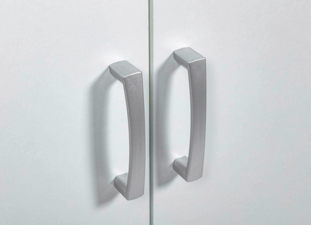 MULTISKÅP 2-dörrar - vit/silver, Basics, metall/trämaterial (70/34/189cm) - MID.YOU