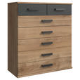 KOMMODE , 91/103/40 cm, 7 Schublade(n)  - Plankeneiche/Eichefarben, Trend, Holzwerkstoff/Kunststoff (91/103/40cm) - Carryhome