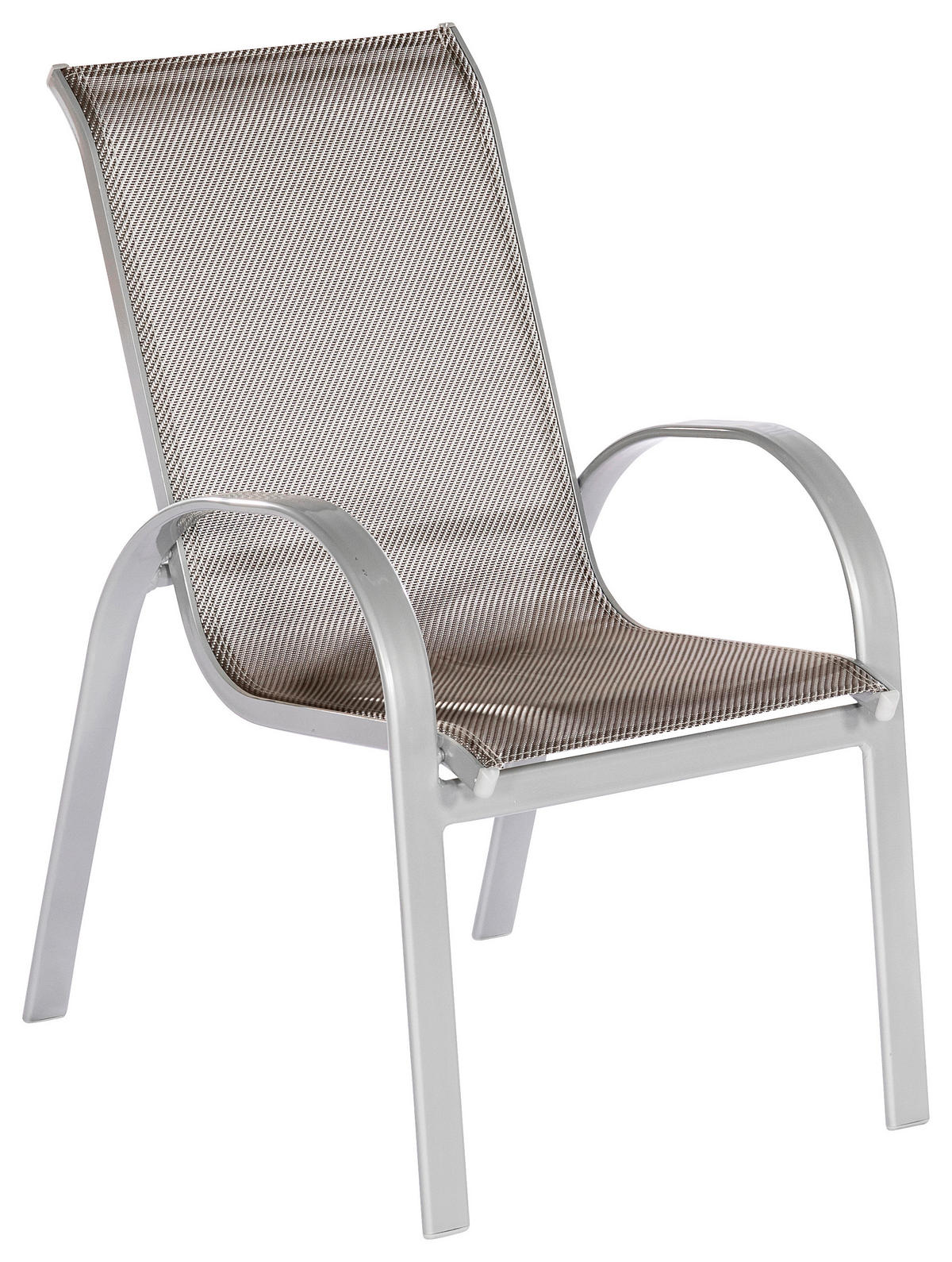 GARTENSET Aluminium  - Silberfarben/Braun, MODERN, Textil/Metall - Gardenson