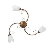DECKENLEUCHTE 4623 ODINO 60/15 cm   - Bronzefarben, KONVENTIONELL, Glas/Metall (60/15cm)