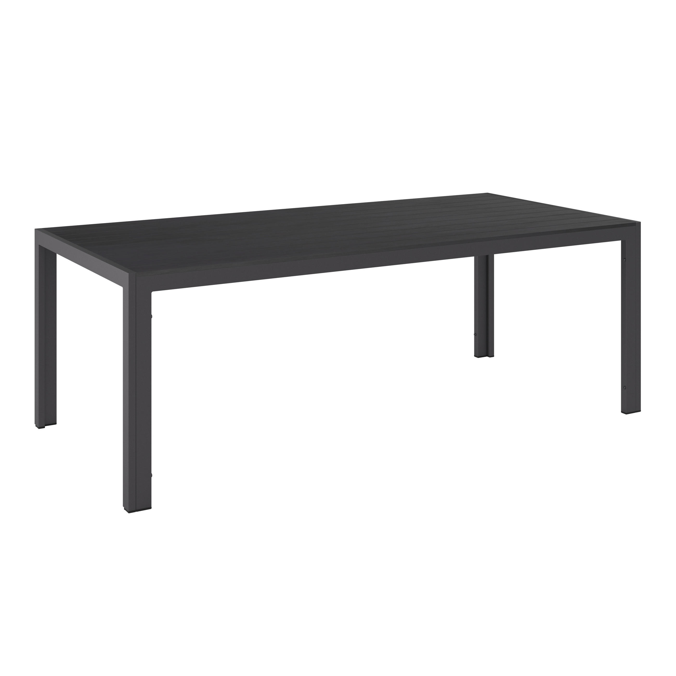 GARTENTISCH Metall, Kunststoff rechteckig  - Schwarz, MODERN, Kunststoff/Metall (210/74/100cm) - Ambia Garden