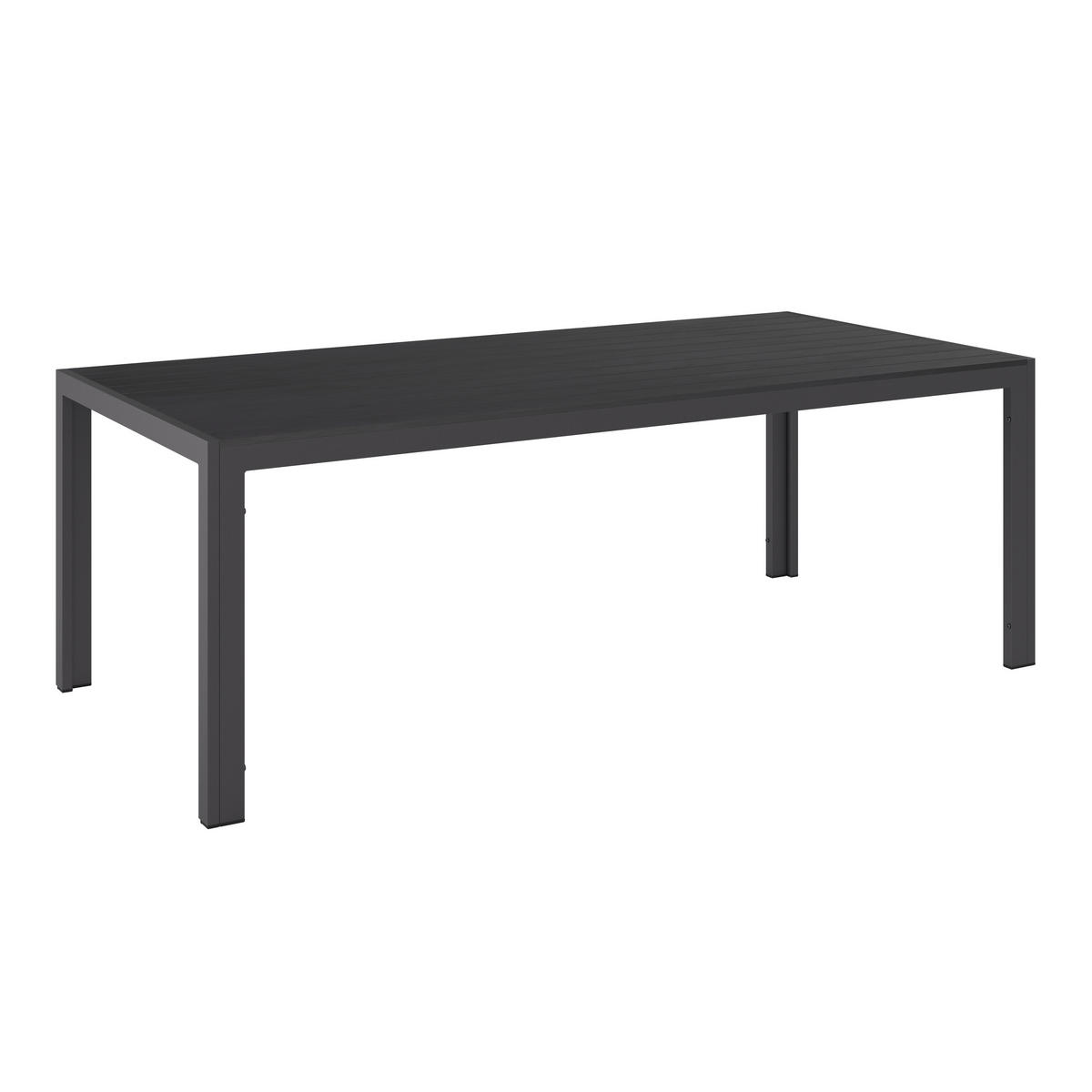 GARTENTISCH Metall, Kunststoff rechteckig  - Schwarz, MODERN, Kunststoff/Metall (210/74/100cm) - Ambia Garden