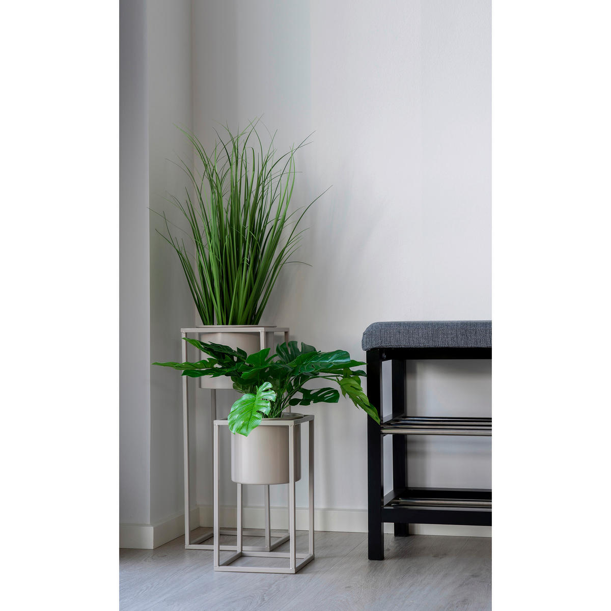 ÜBERTOPF-SET  2-teilig  - Beige, Design, Metall