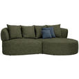 ECKSOFA in Chenille Grün  235/166 cm  - Blau/Schwarz, MODERN, Kunststoff/Textil (235/166cm) - Hom`in