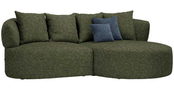 ECKSOFA in Chenille Grün  235/166 cm  - Blau/Schwarz, MODERN, Kunststoff/Textil (235/166cm) - Hom`in