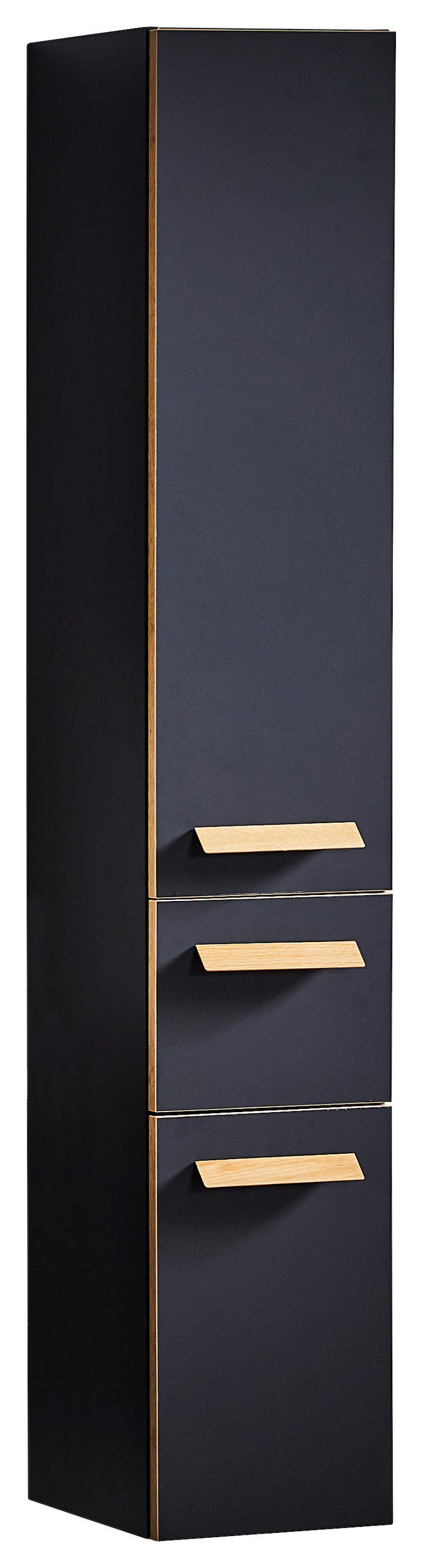 HOCHSCHRANK 30/168/33 cm  - Eichefarben/Schwarz, KONVENTIONELL, Glas/Holz (30/168/33cm) - Dieter Knoll