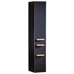 HOCHSCHRANK 30/168/33 cm  - Eichefarben/Schwarz, KONVENTIONELL, Glas/Holz (30/168/33cm) - Dieter Knoll