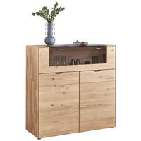 HIGHBOARD Wildeiche  121,9/121,5/45,2 cm  - Wildeiche, Natur, Glas/Holz (121,9/121,5/45,2cm) - Valnatura
