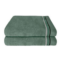 DUSCHTUCHSET Dunkelgrün 2-teilig  - Dunkelgrün, Basics, Textil (70/140cm)