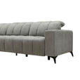 ECKSOFA inkl. Funktionen Dunkelgrau Chenille Kopfteilverstellung, Sitzvorzug  - Dunkelgrau/Schwarz, Design, Textil/Metall (214/293cm) - Xora