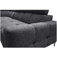 ECKSOFA in Struktur Dunkelgrau  - Dunkelgrau/Schwarz, MODERN, Textil/Metall (212/254cm) - Carryhome