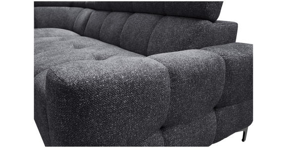 ECKSOFA in Struktur Dunkelgrau  - Dunkelgrau/Schwarz, MODERN, Textil/Metall (212/254cm) - Carryhome