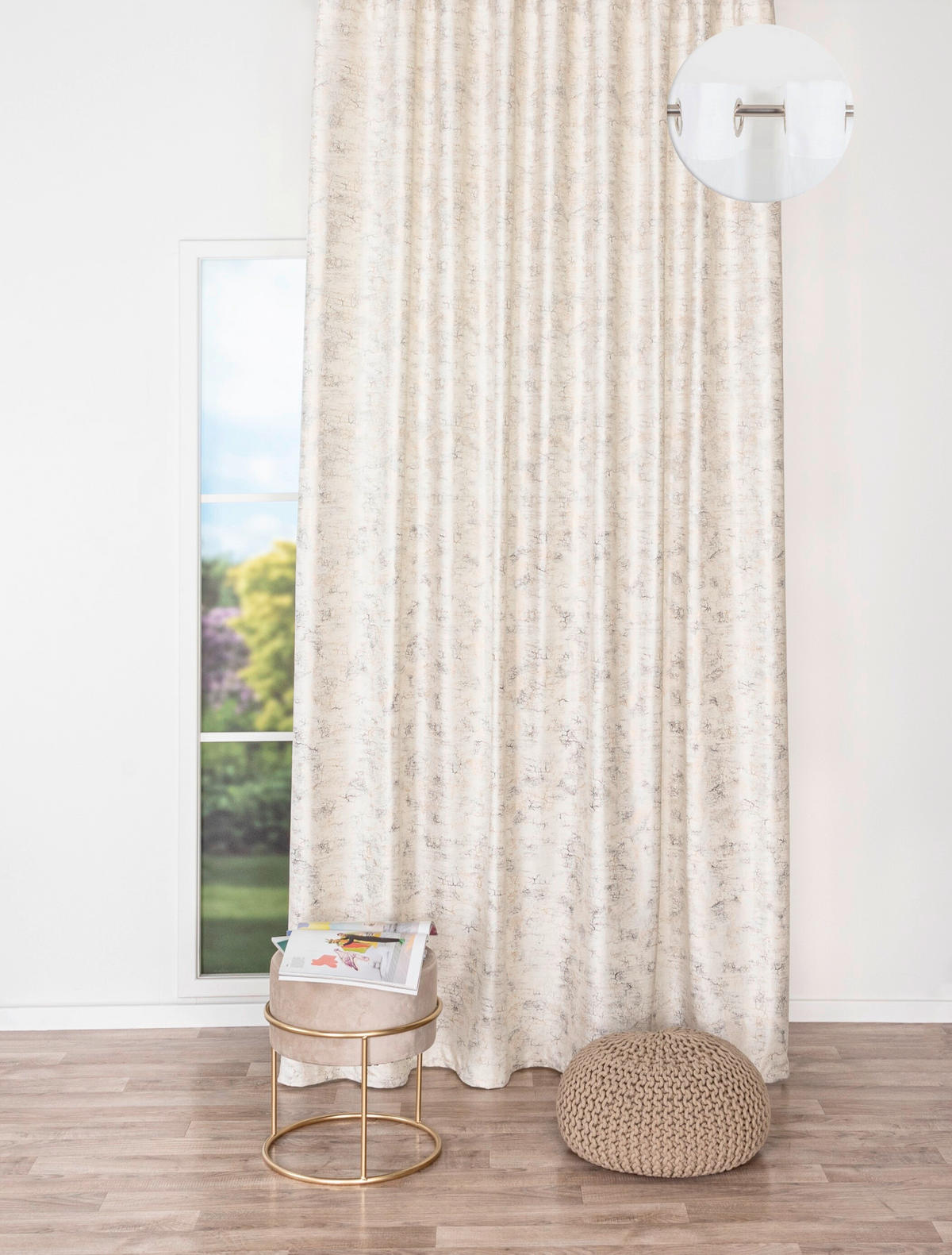 Draperie Confecționată black-out (nu permite trecerea luminii)  - sidefiu, Basics, textil (24/31/4cm)