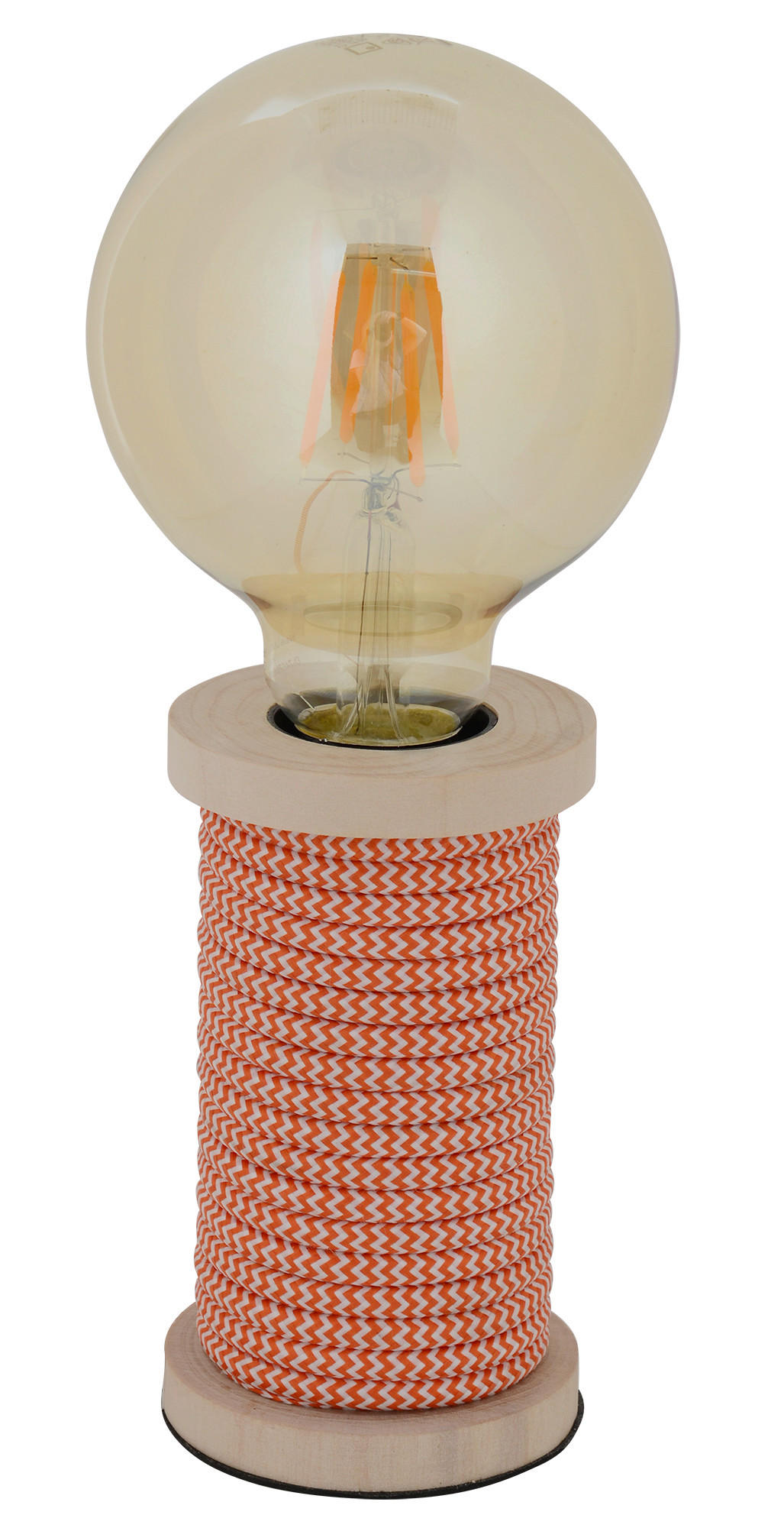 TISCHLEUCHTE 7/12 cm   - Naturfarben/Orange, Design, Holz/Textil (7/12cm) - Näve