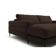 ECKSOFA  in Flachgewebe Dunkelbraun  177/253 cm  - Dunkelbraun/Schwarz, Design, Textil/Metall (177/253cm) - Dieter Knoll