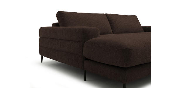 ECKSOFA  in Flachgewebe Dunkelbraun  177/253 cm  - Dunkelbraun/Schwarz, Design, Textil/Metall (177/253cm) - Dieter Knoll