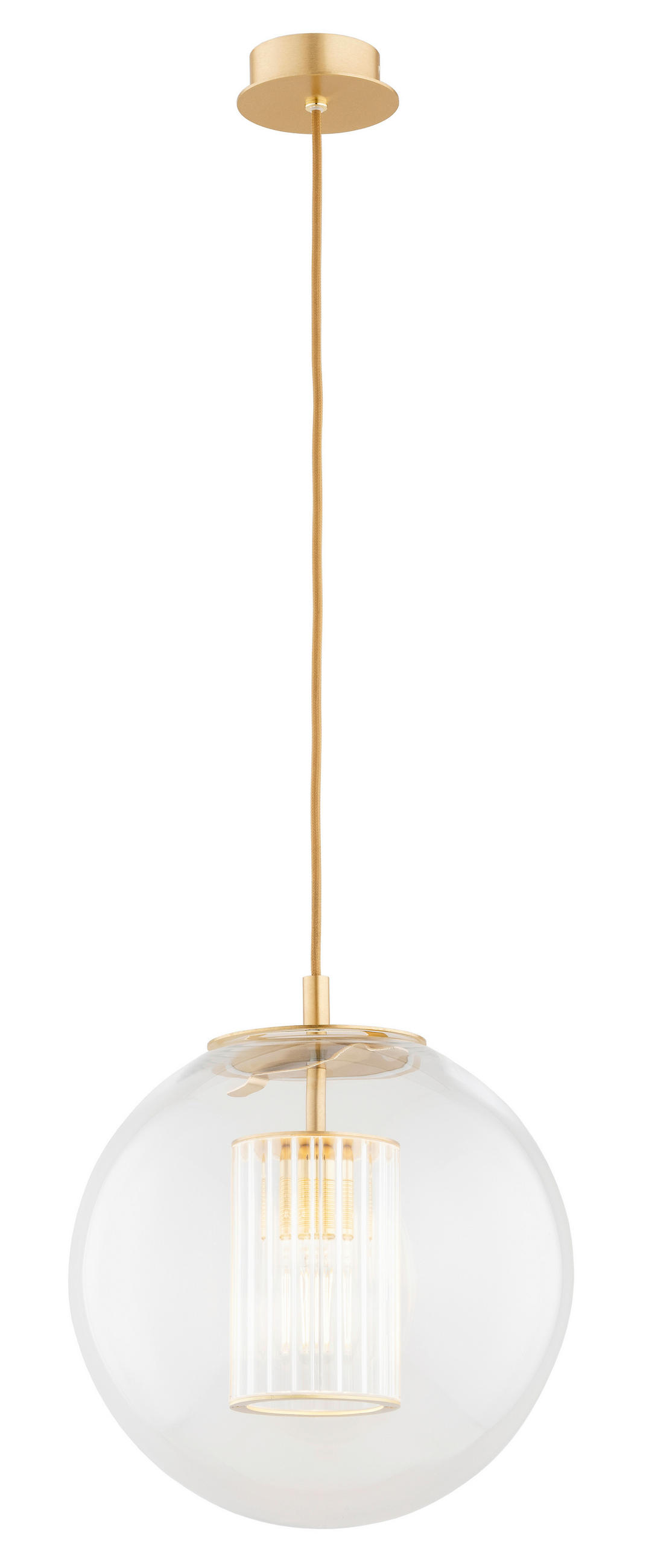 HÄNGELEUCHTE 153/30/30 cm  - Transparent/Messingfarben, KONVENTIONELL, Glas/Metall (153/30/30cm)