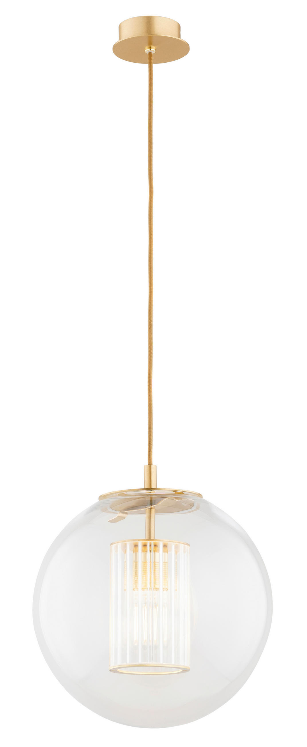 HÄNGELEUCHTE HAMPTON 153/30/30 cm   - Transparent/Messingfarben, KONVENTIONELL, Glas/Metall (153/30/30cm)