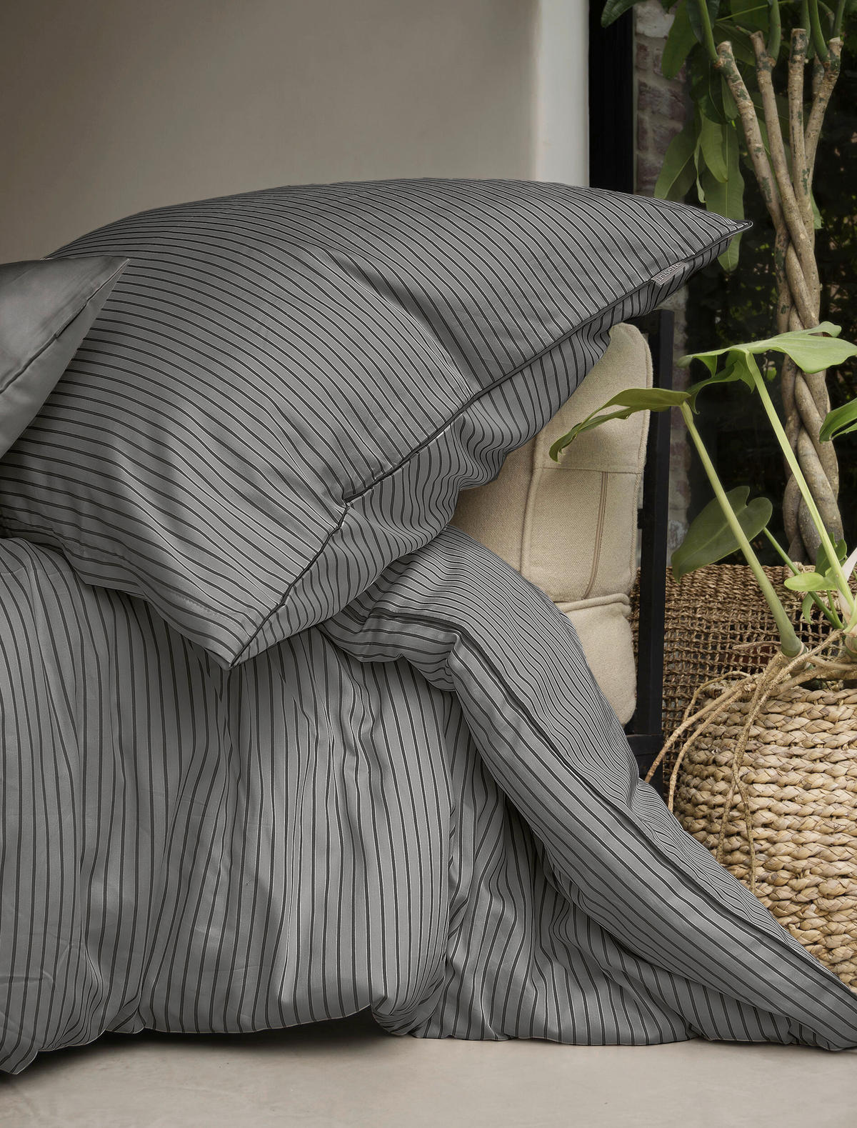 BETTWÄSCHE Makosatin 135/200 cm  - Grau, KONVENTIONELL, Textil (135/200cm) - Irisette