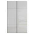 SCHWEBETÜRENSCHRANK 137/223/68 cm 2-türig Seidengrau  - Seidengrau/Alufarben, Design, Glas/Holzwerkstoff (137/223/68cm) - Xora