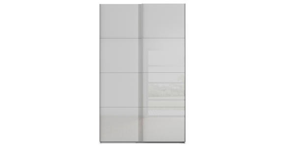 SCHWEBETÜRENSCHRANK 137/223/68 cm 2-türig Seidengrau  - Seidengrau/Alufarben, Design, Glas/Holzwerkstoff (137/223/68cm) - Xora