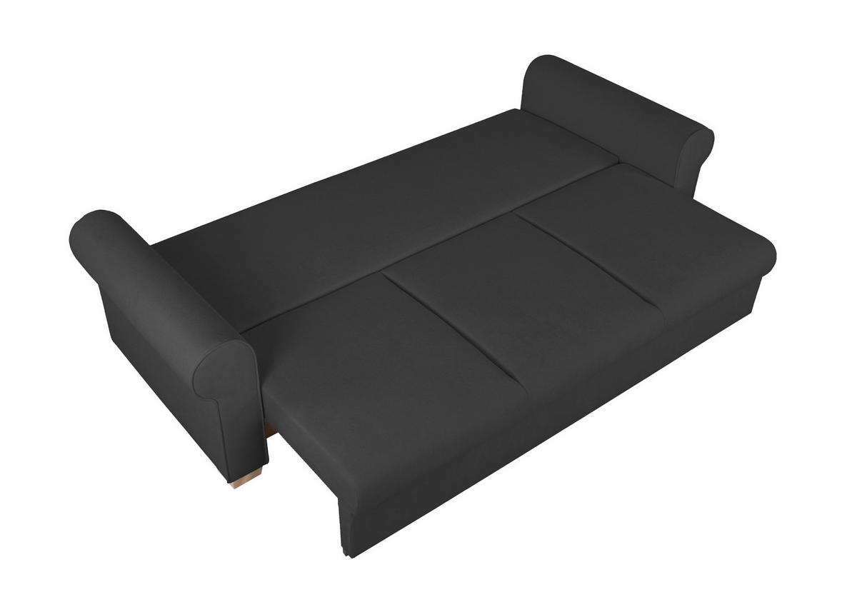 SCHLAFSOFA Chenille Anthrazit  - Anthrazit/Buchefarben, Design, Holz/Textil (240/94/98cm) - MID.YOU