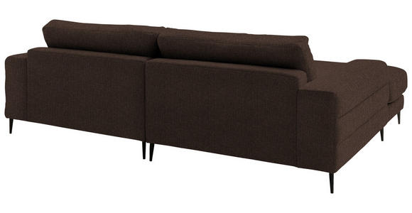 ECKSOFA  in Flachgewebe Dunkelbraun  177/253 cm  - Dunkelbraun/Schwarz, Design, Textil/Metall (177/253cm) - Dieter Knoll