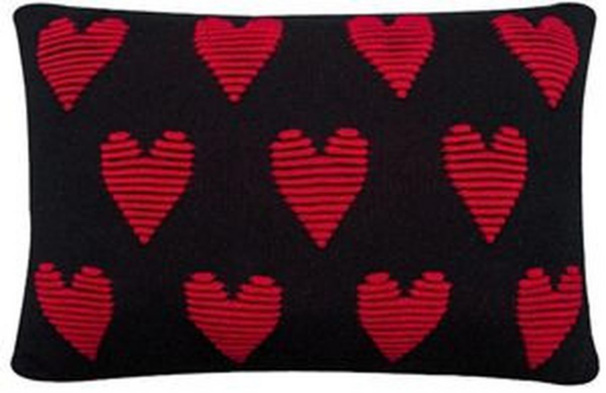 KISSENHÜLLE 40/60 cm  - Rot/Schwarz, Trend, Textil (40/60cm) - Novel