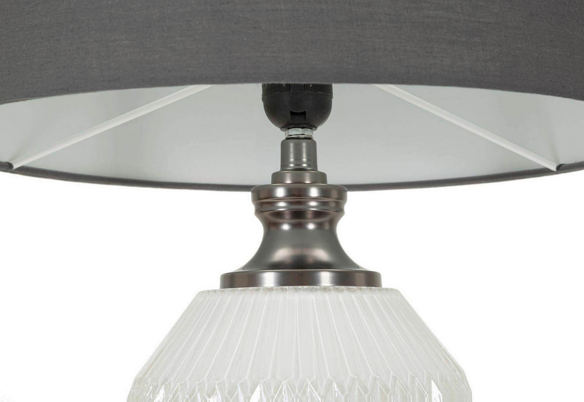 TISCHLEUCHTE - Weiß/Grau, Basics, Glas/Textil (37.5/65/37.5cm)