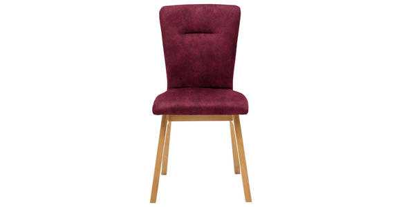 STUHL in Holz, Textil Dunkelrot - Dunkelrot, KONVENTIONELL, Holz/Textil (46/91/66cm) - Dieter Knoll