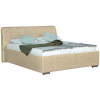 POLSTERBETT 160/200 cm  Beige  - Chromfarben/Beige, Basics, Holz/Textil (160/200cm) - Boxxx