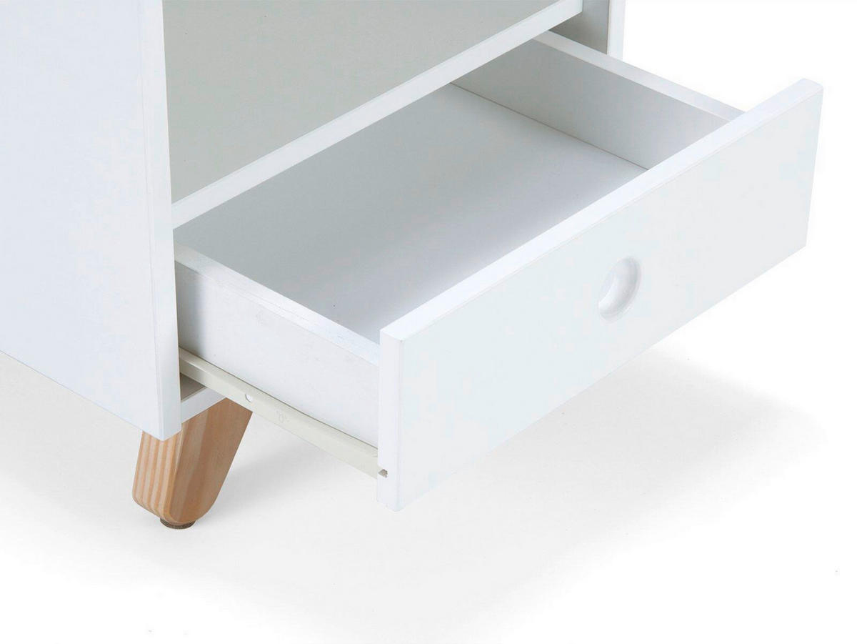 NACHTKÄSTCHEN 40/40/35 cm  in Weiß  - Weiß/Naturfarben, Design, Holz/Holzwerkstoff (40/40/35cm) - Livetastic