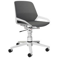 DREHSTUHL  in Flachgewebe Grau, Weiss  - Weiss/Grau, Design, Kunststoff/Textil (70/90-99/40cm) - Aeris